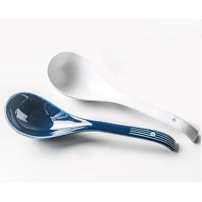 Scoop 9.3 Inch Ceramic Household Spoon Long Handle Spoon Porridge Spoon Simple Nordic Style Dishwasher Safe Soup Spoon (C)