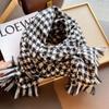 Liangsu Women's Houndstooth Cashmere-Like Scarf
