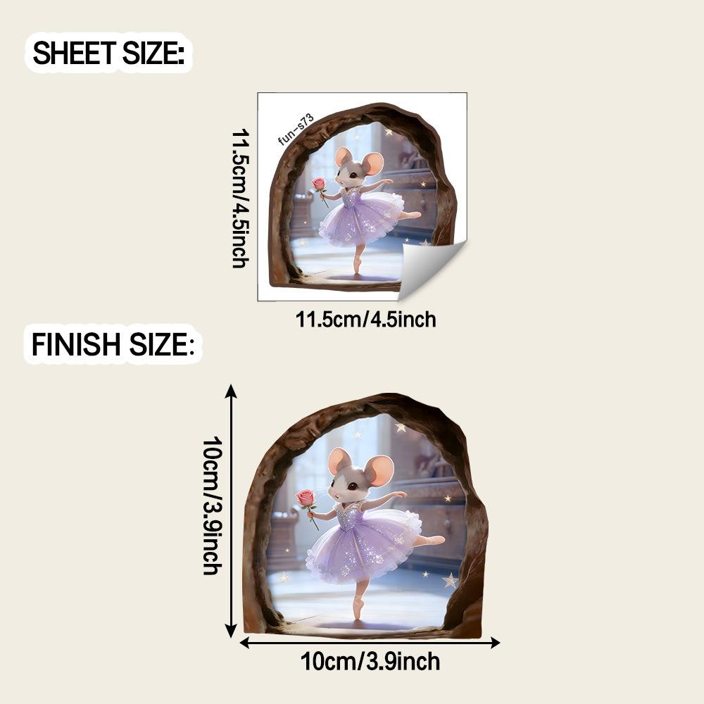 

Creative Cartoon Beautiful Mouse Princess Bedroom Children s Room Home Wall Decoration Stickers 11.5*11.5cm/fun-s73 107