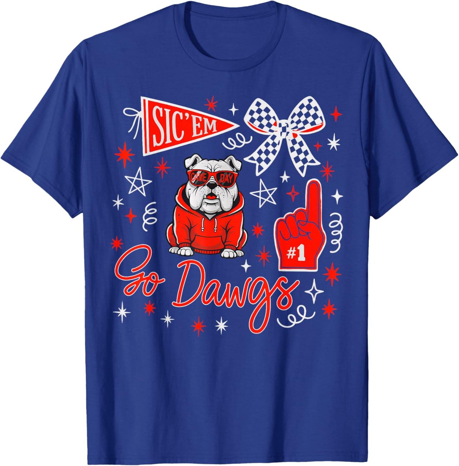 Go Dawgs Bulldog Game Day Graphic Retro Vibes Unisex T-Shirt S разноцветный