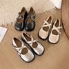 Silver Flat Bottom Light Mouth Exposed Instep Single Shoes Women's Summer Skirt Mary Jane Shoes