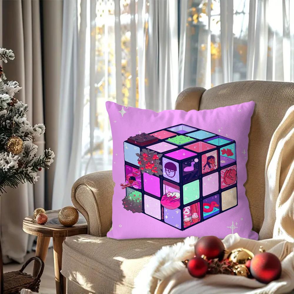 Rubiks Cube Pillow Case Square Pillow Bedroom Sofa Leisure Comfort Cushion Car Living Room Home Decoration 40X40