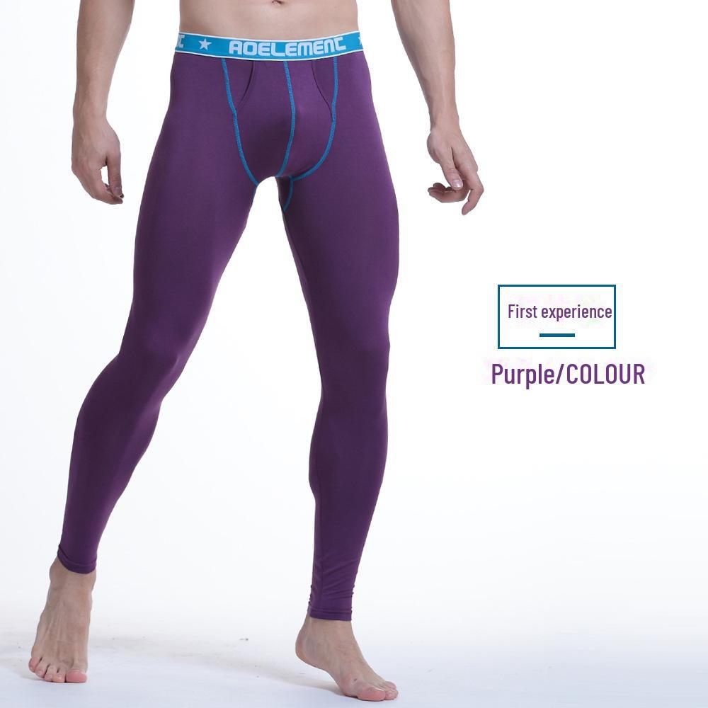 Men's Autumn/Winter Thermal Bullet-Style Leggings - Slim Fit, Mid-Aged To Young Adult