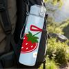 1PC Twin Red Strawberry With Bow 750ml Color Plastic Sports Water Bottle Leakproof Flip Straw Lid Suitable for Sports Office Home Use