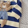 Levinjia Baby Strampler mit Streifen und kleinem Bären - Langarm-Body für Jungen und Mädchen für Frühling/Herbst