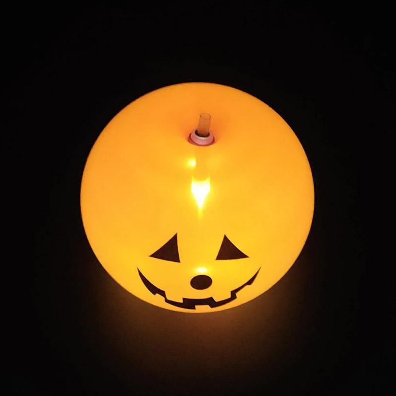 5Pcs Led Light Up Balloon Latex Pumpkin Balloons Halloween Party Decorations for Home Halloween Pumpkin Decor Outdoor Indoor