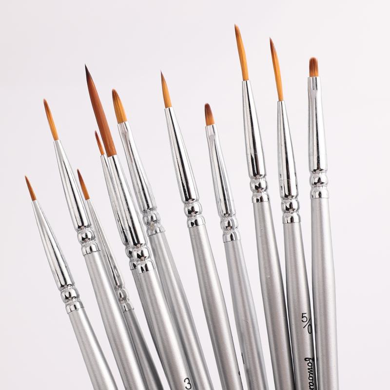 12models Very Fine Imported Nylon Long Tail Line Brush Cartoon Art Line Outline Detail Pen Digital Birch Watercolor Painting Pen