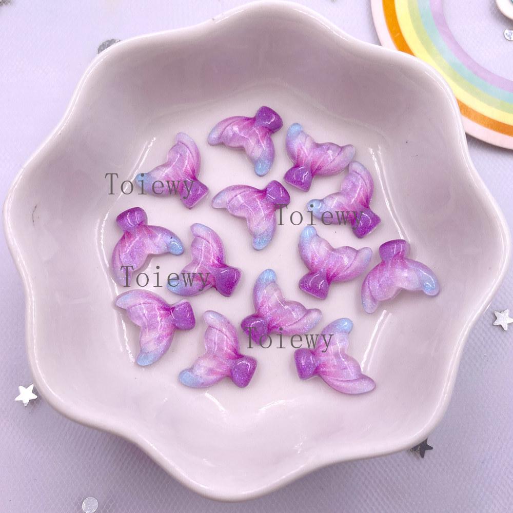 50pcs Resin Mini Colorful Mermaid Tail Shell Starfish Seahorse Conch Flatback Rhinestones Figurine Nail Art DIY Scrapbook Crafts