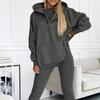 2024 Trendy Women's Sportswear: Hooded Sweatshirt, Ribbed Slim Vest, and Pants Set.