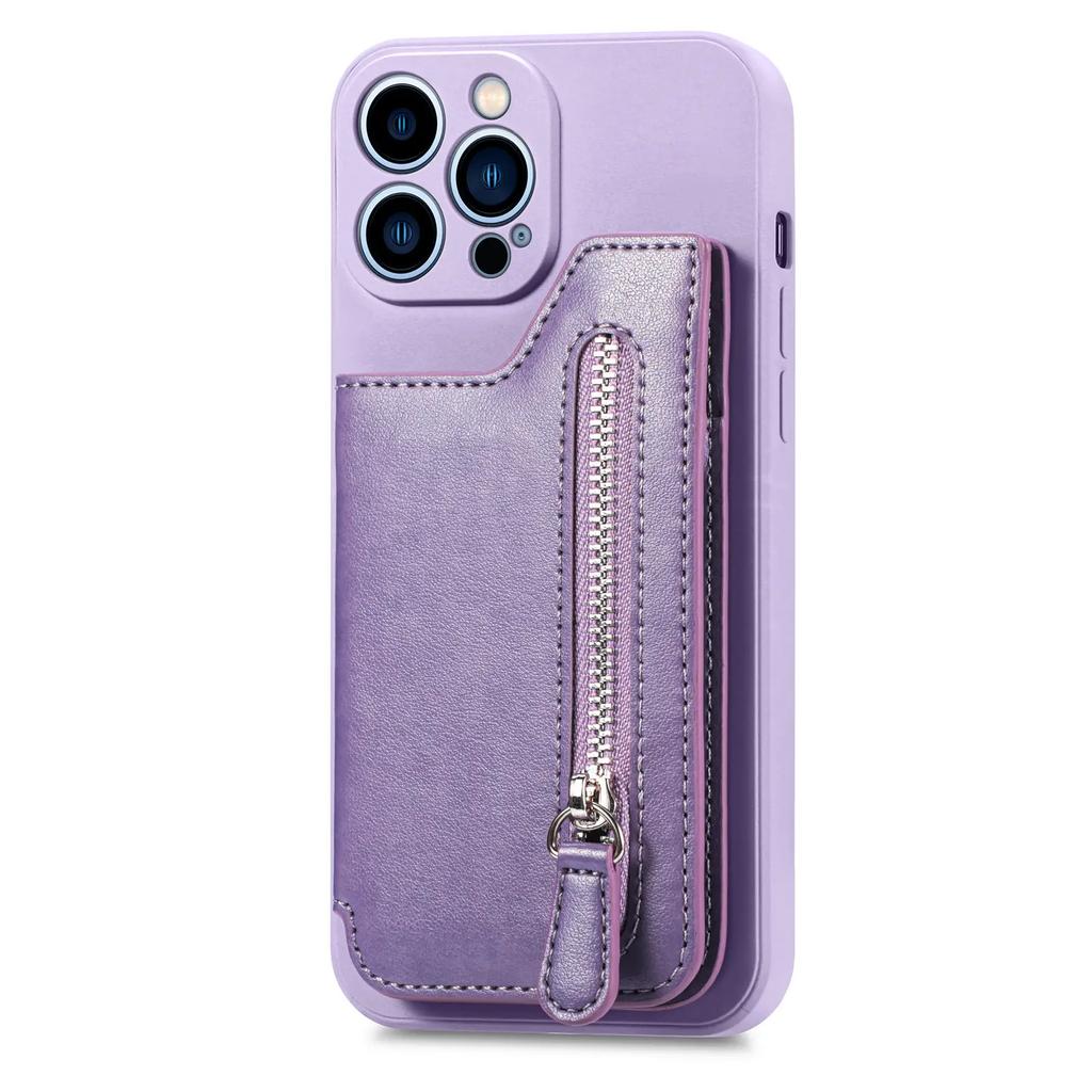 Zipper Cards Holder Leather Wallet Phone Case For iPhone 16 Pro Max 15 14 Plus 13 12 11 13Mini XS X XR SE 2026 Anti-drop Cover