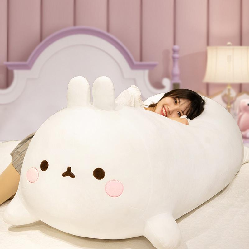 50-80cm Giant Long Cloud Bunny Stuffed Hug Pink Rabbit Girl Nap Sleeping Throw Pillow Pregnant Cushion Boyfriend Eye Mask Gift