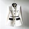 Spring and Autumn Women's Mid-length Slim Waist Tunic Small Size Positive Shoulder Jacket