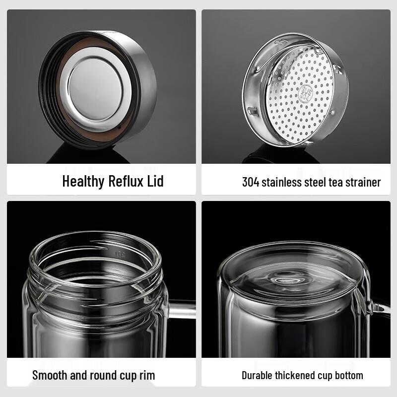 Fuguang Double-Layer Borosilicate Glass Tea Infuser Bottle