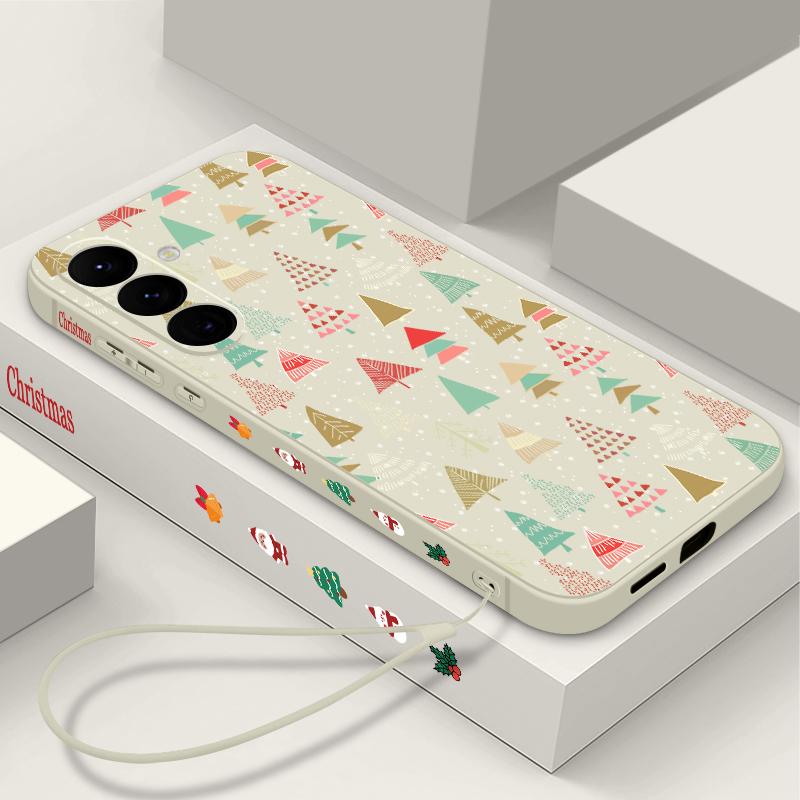 Christmas Phone Case For Samsung Galaxy A56 A17 A26 A16 A36 A55 A54 A53 A15 S24 S25 FE S25 S22 S23 Ultra Shockproof Lanyard Cover