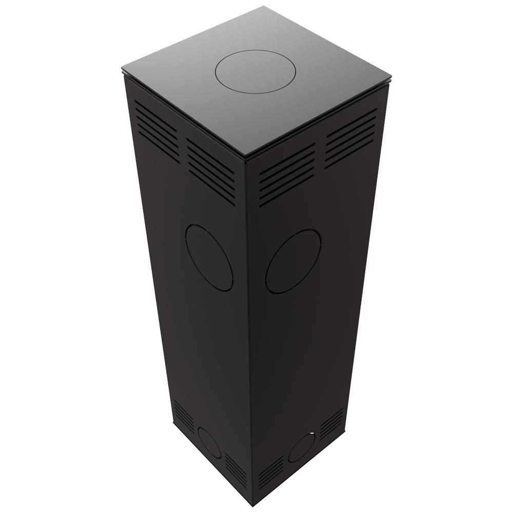 Wood Burning Steel Stove KRATKI TORA/M 8 kW Ø 150 Quartz Sinter NATURALI PIETRA DI SAVOIA ANTRANCITE BOCCIARDATA Black Thermotec