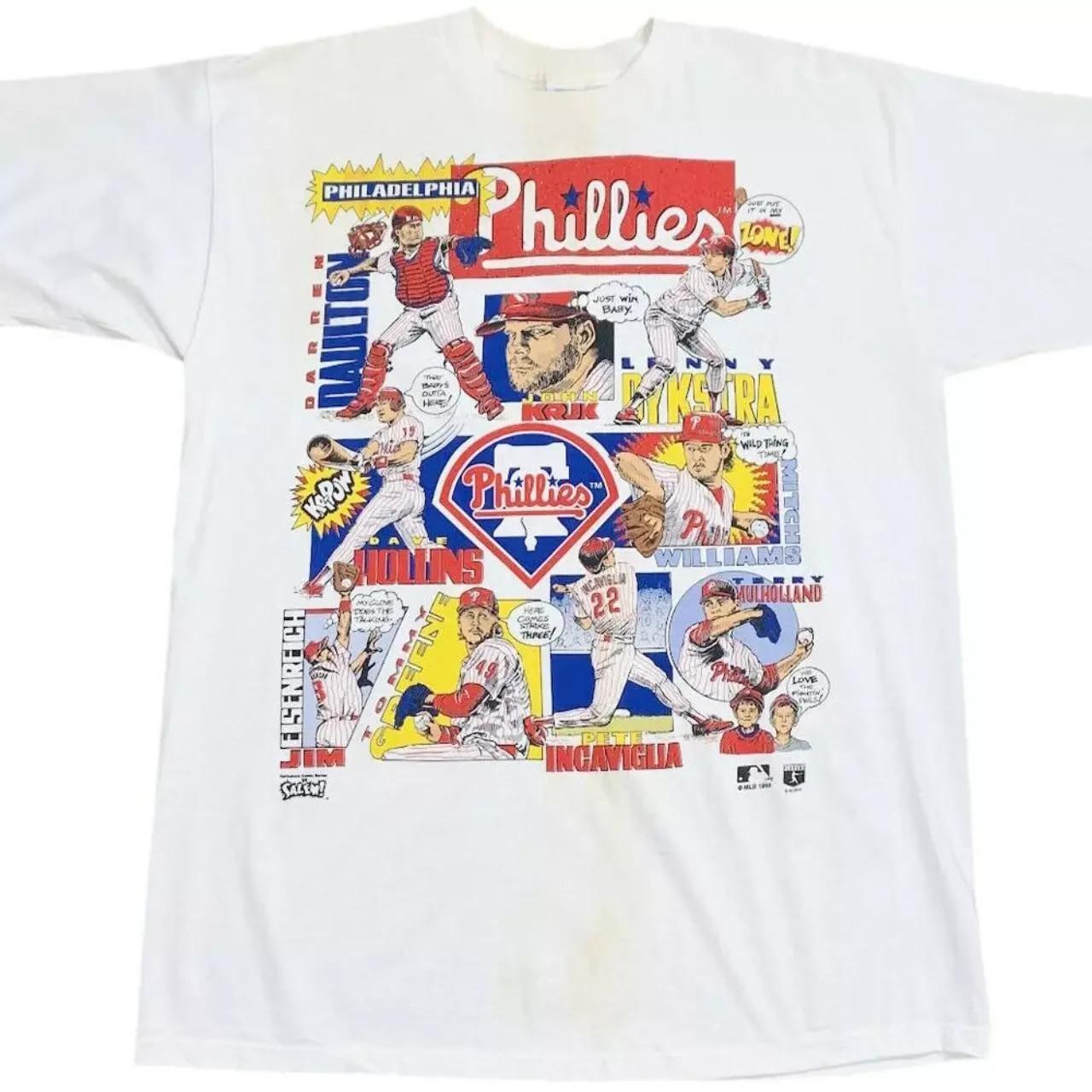 Philadelphia Phillies White MLB Shirts retro style White T shirt Unisex XL