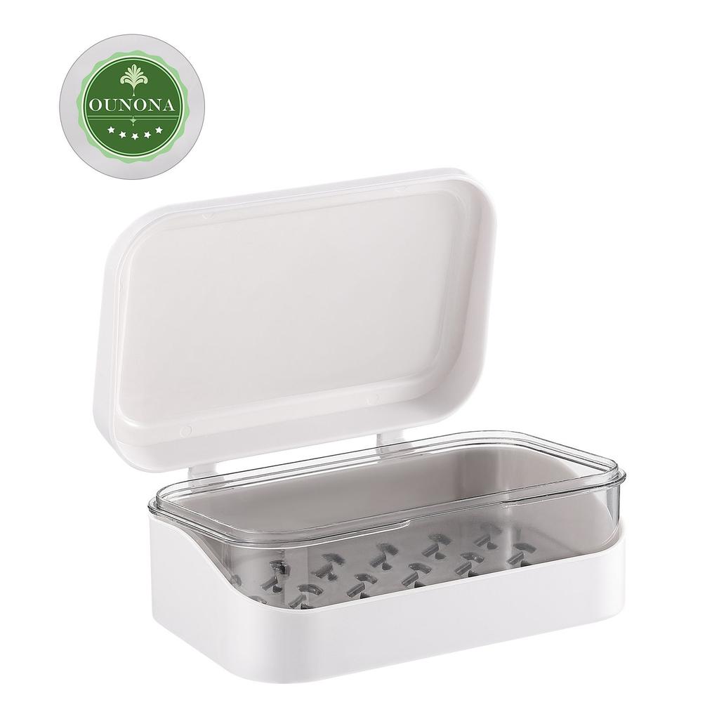 Flip Cover Soap Box White Creative Draining Design Waterproof Bathroom Kitchen Travel Storage Rack Soap Container