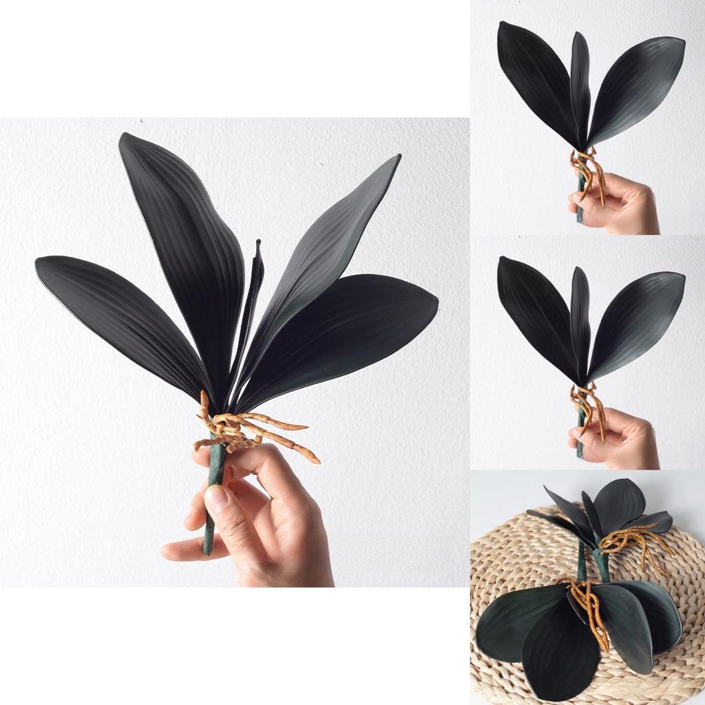 Phalaenopsis Leaves Faux Pu Soft Plastic Plant Accessories For Event Decorations And Home Styling