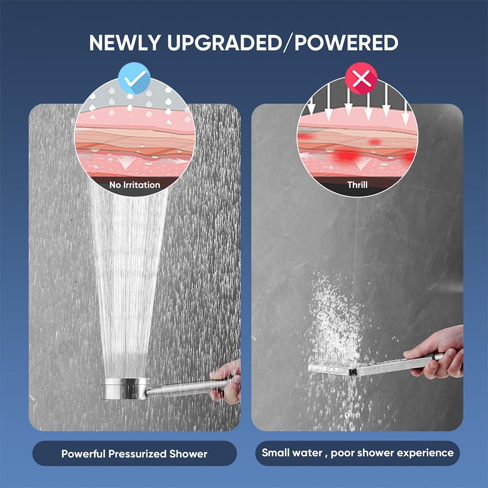 Stainless Steel Bathroom Handheld Shower Head High Pressure Water Saving Sprayer Nozzle Supercharged Rainfall Modes 77B532SN