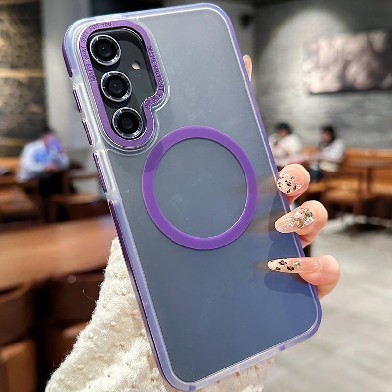 

Matte Magnetic Samsung S25 Ultra/S24 Semi-Transparent Phone Case, Compatible with A05s/A54, Cross-border A34 Samsung S24 Plus/+