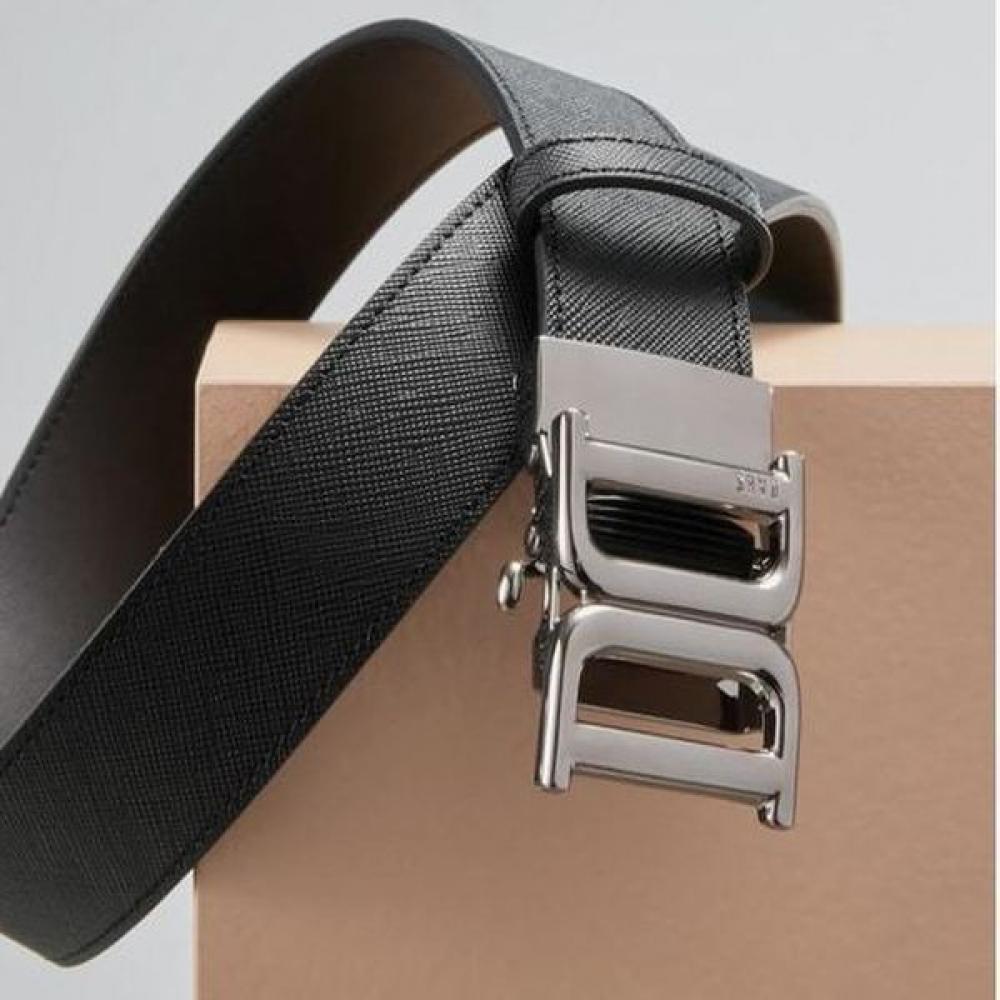 Daks Black Dd Metallic Buckle Leather Auto Belt Dbbe6e087bk Single option