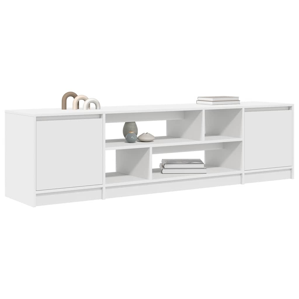 TV Stand White 188.5x41x50 Cm Engineered Wood