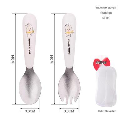 Baby Learning Titanium Fork Spoon Set