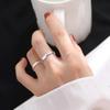 Buyee 925 Sterling Silver Couples Ring Polishing Open Ring Finger for Women Men Fashion Wedding Fine Jewelry Circle Gift
