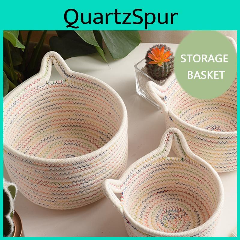 Cotton Rope Nordic Storage Baskets Woven Desktop Multi Functional Basket Sundries Kids Toys Organizer Box