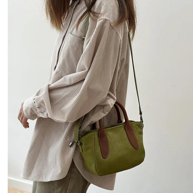 Johnature Small Bag Versatile Shoulder Crossbody Bag Simple Handbag Commuter Genuine Leather Women's Bag