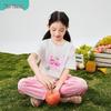 Girls' Summer Casual Printed Cotton T-shirt & Pants Set
