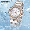 Sanda Women's Luxury Steel Band Quartz Watch with Luminous Diamond Inlay - Elegant & Waterproof