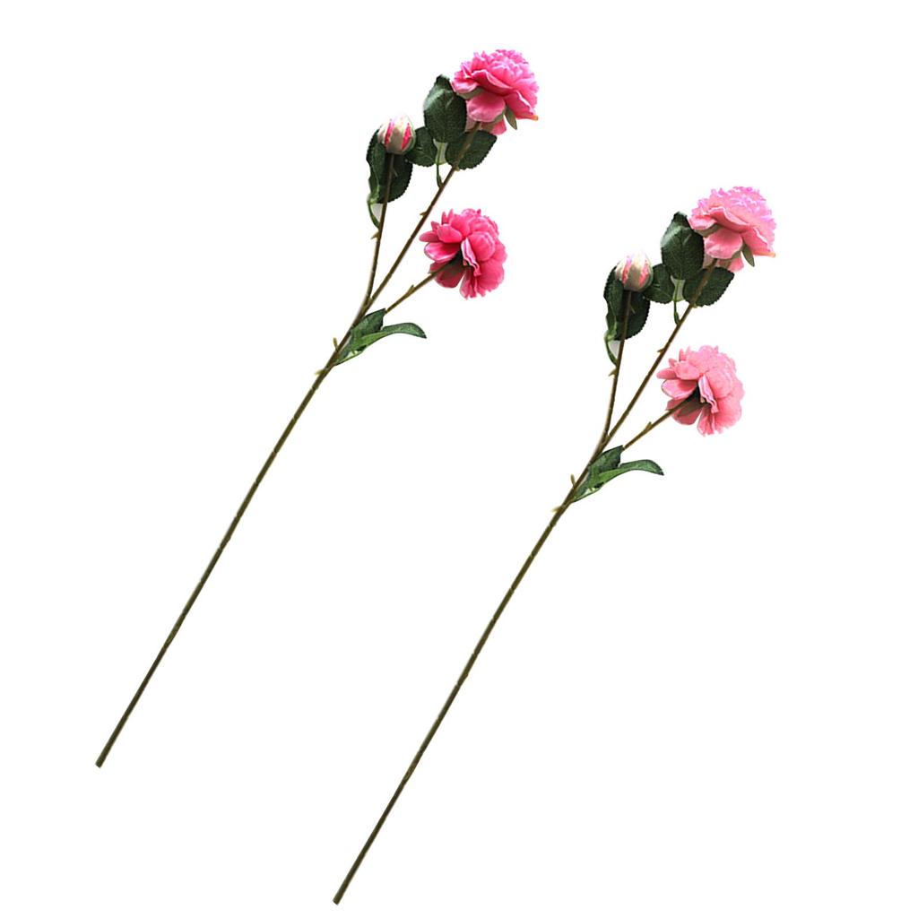 Simulated 3 Headed Peony Decoration Realistic Artificial Peony Branch for Wedding