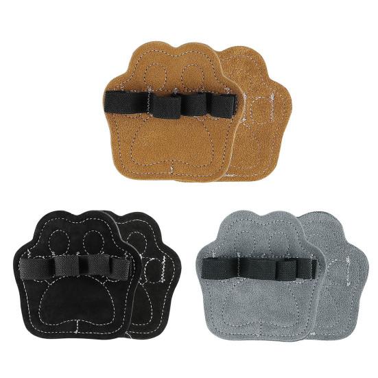 1 Pair Cat Paw 4-Finger Anti-Slip Workout Grips Faux Leather Palm Protection Weight Lifting Dumbbell Deadlift Pull-Up Grippers Gym Training