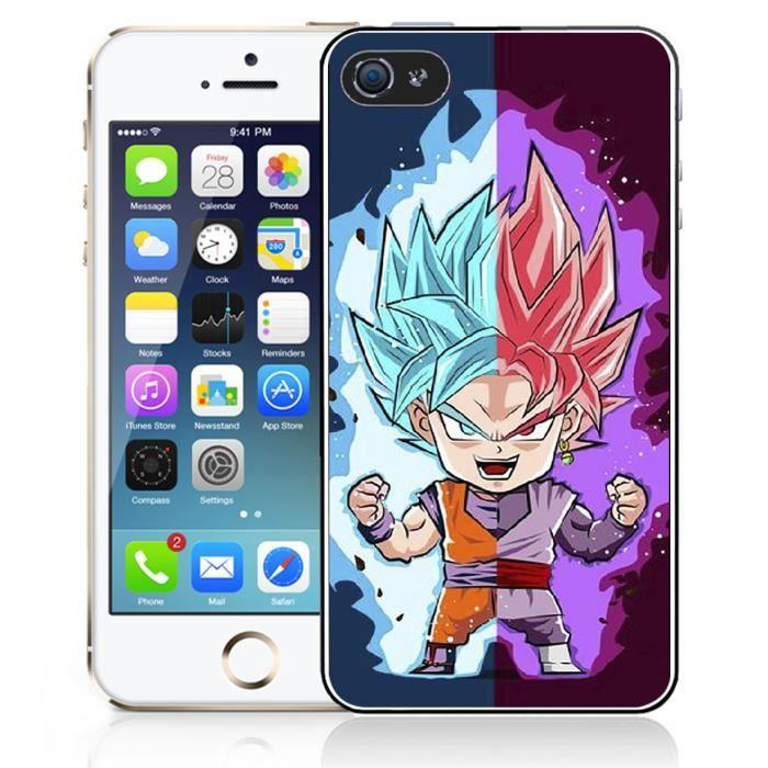 Coque iPhone 4 - 4S Dragon Ball Black Goku Cartoon