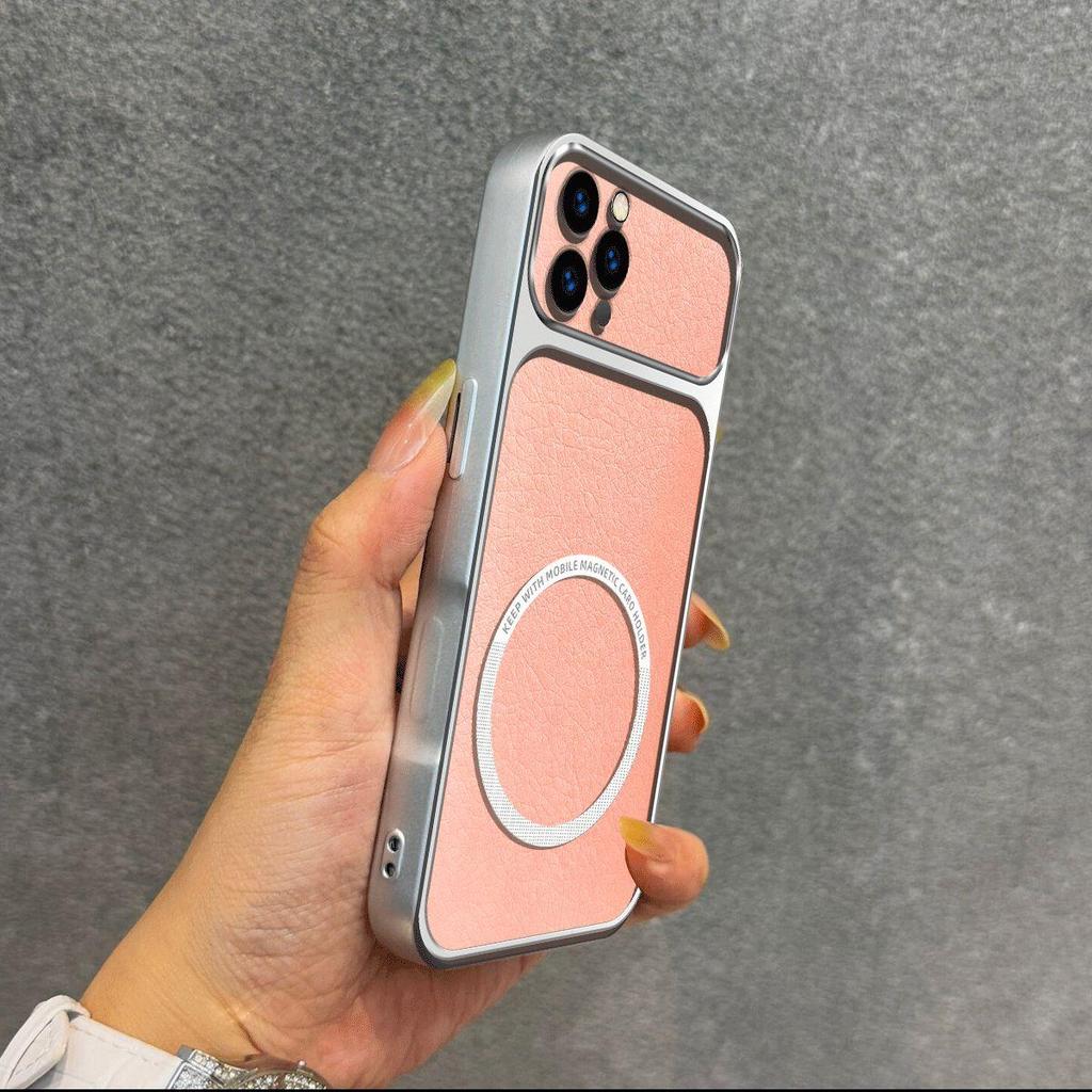 Upgraded Big Lens Protection Case for iPhone 16 ProMax,15 Pro,14 Pro,13 Pro Luxury Leather Casing with Magnetic Ring