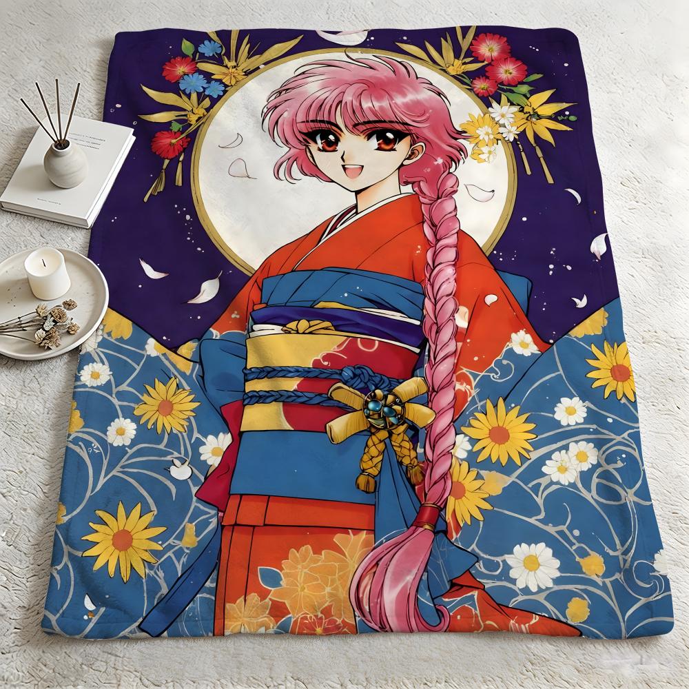 Anime M-Magic Knight Rayearth-h Throw Warm Soft Flannel Blanket, Multi-use for Sofa Bed Camping Travel Nap