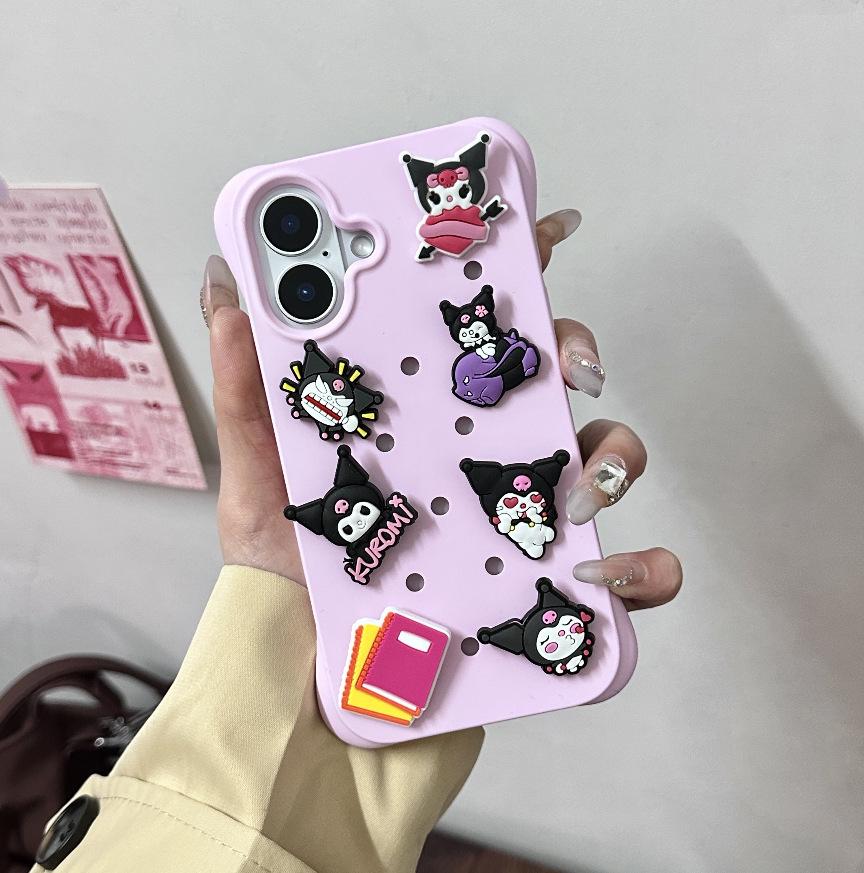 

3D Cartoon Anti-Drop Case for iPhone 17 Air/16 Pro Max/15 16 Pro розовый