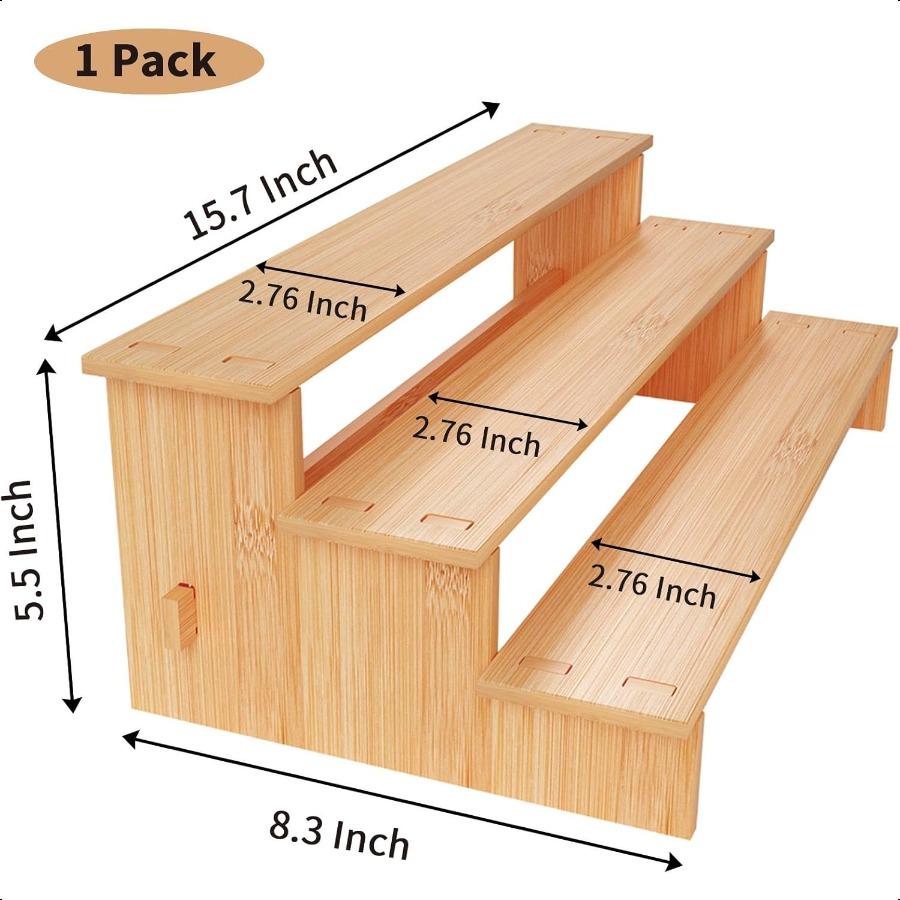 3 Tiered Spice Rack Organizer for Cabinet Seasoning Organizer and Pantry Storage 1 3 Layer
