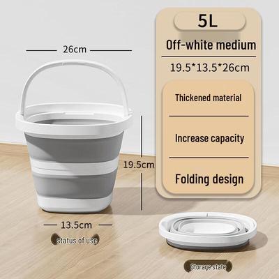 ZISIZ Large Capacity Silicone Folding Bucket