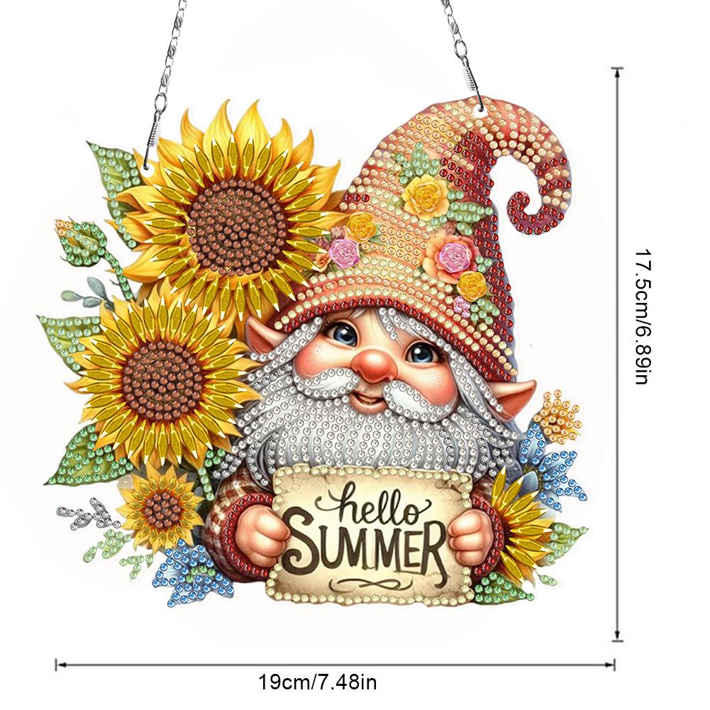 Gnom 2D/Flach DIY Spezielle Form Hängende Diamantmalerei Kits Diamantmalerei Set Diamantmalerei Anhänger Wanddekoration für Zuhause & Fenster