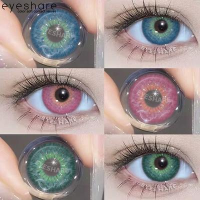 Newest Colorful Contact Lenses for Eyes Pink/Blue/Green Colored Eye Makeup Contact 6 Months Cosmetics