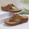 Fashion 2024 New Women Lightweight Floral Retro Flip Flops Summer Fashion Non Slip Slippers Outdoor Beach Casual Shoes Slides Women