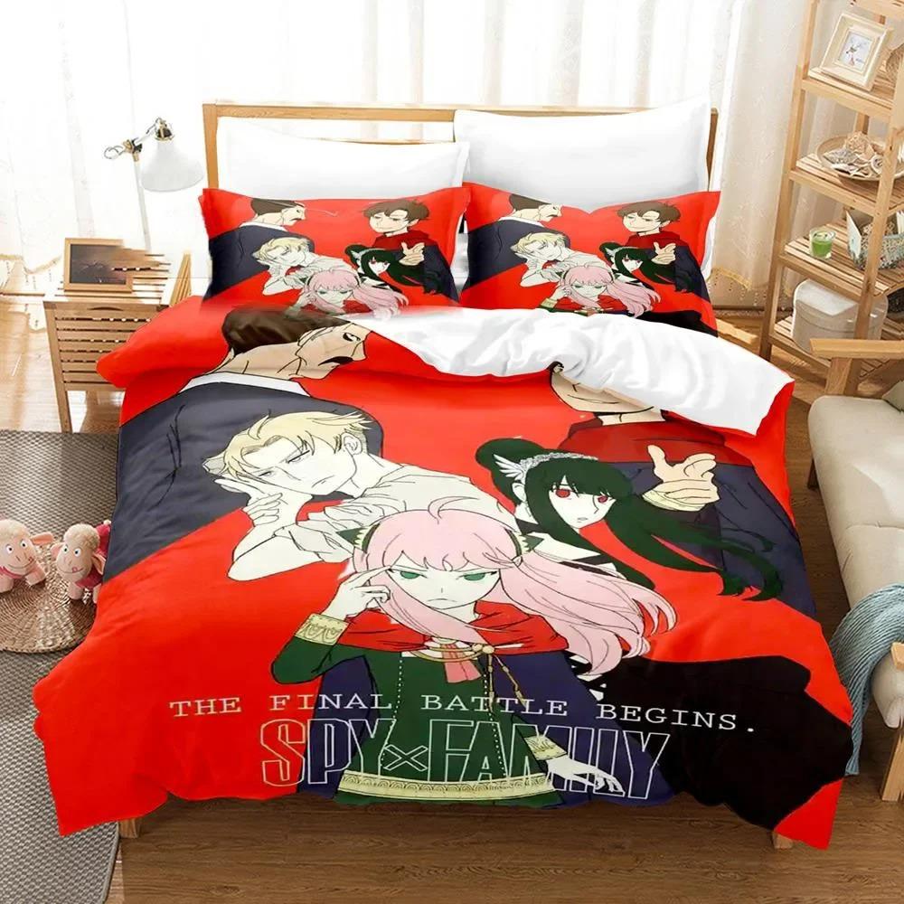 Anime Spy x Family Anya Bedding Set Duvet Cover Bedroom Comforter Covers Single Twin King Size Quilt Cover Home Textile
