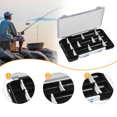 Bait Box Lure Case Double Sided Portable Holder Fishing Tackle Box, Sequin Storage for Camping