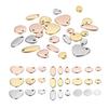 10/20 Pièces Pendentif Acier Inoxydable Or Rose Plaque Militaire Cœur Goutte d'Eau Breloques pour Fabrication de Bijoux DIY