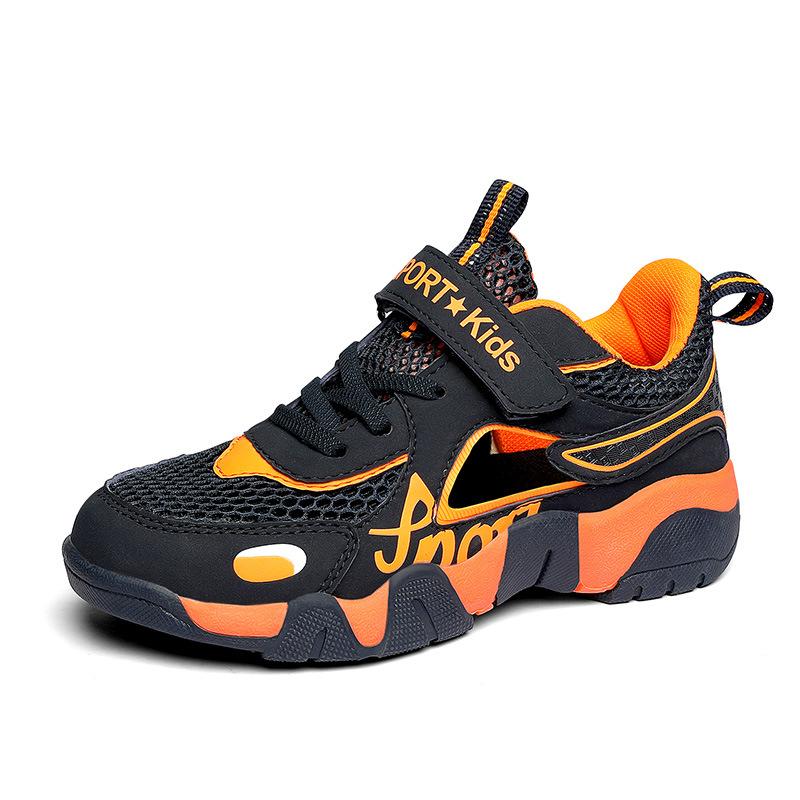 Boys Shoes 2025 New Summer Middle and Older Children's Single Mesh Shoes Hollow Breathable Boys Frame Shoes Children's Sports Shoes