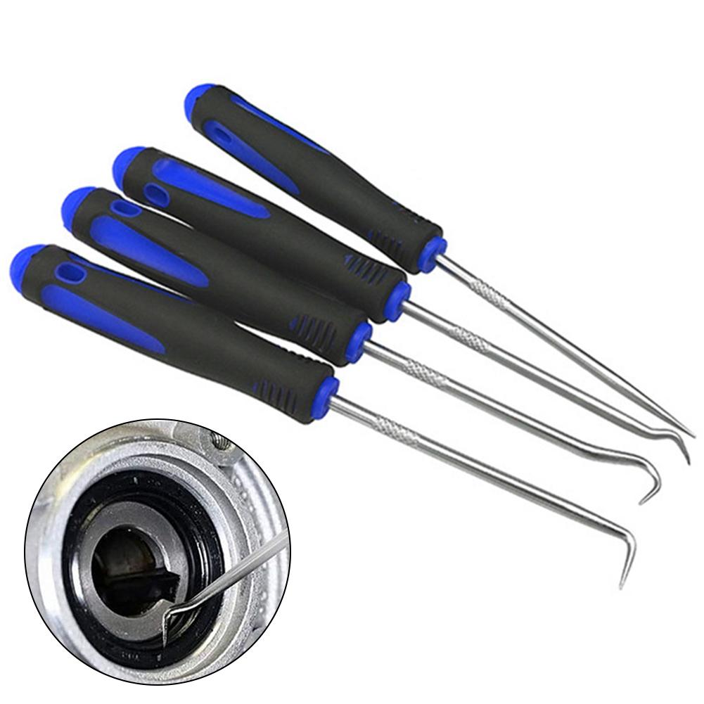 4pcs 165mm Auto Car Oil Seal Screwdrivers Set Hose Removal Hook Set O-Ring Seal Gasket Puller Remover Pick Hooks Repair Tools