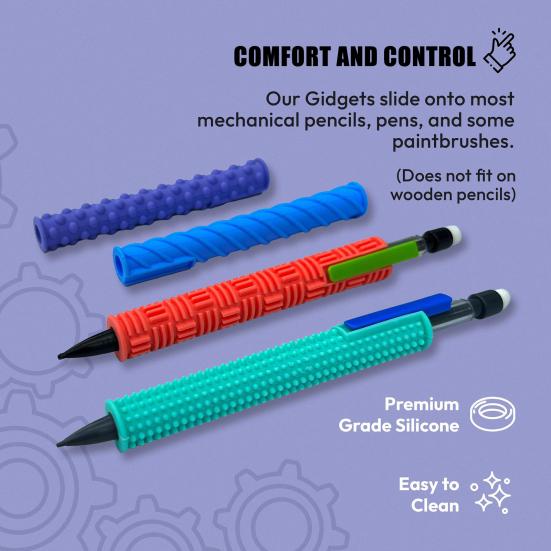 Silicone Pen Sleeve for Quiet Fidgeting Sensory Stress Relief Pen Mechanical Pencil Conversion Kit Teacher Gift for Classroom Supplies