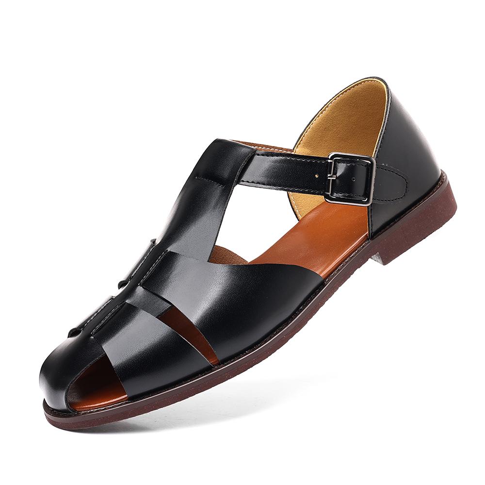 Fashion Summer Men's Fisherman Sandals High-Quality Comfortable Breathable With Cross -Buckle Toe Caps  Are Lightweight And Casual Shoes